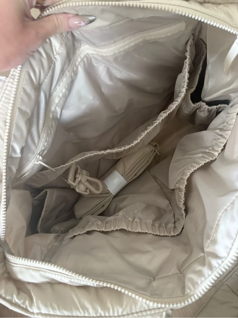 Calpak Diaper Tote Bag with Laptop Sleeve in Oatmeal